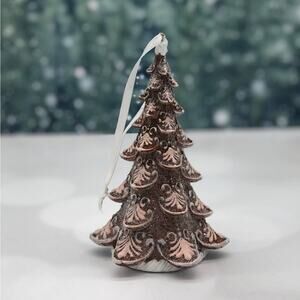New Resin Gingerbread Cookie Tree Ornament With Pink Icing Christmas